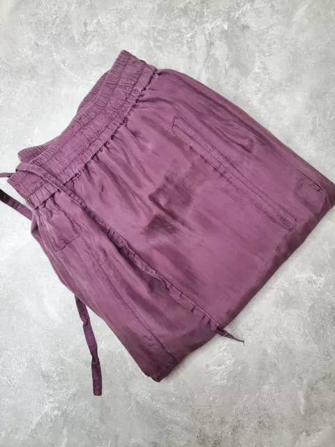 Vintage 90 s Aubergine Double Lined Silk Adjustable Waist Jogger Pants Sz S