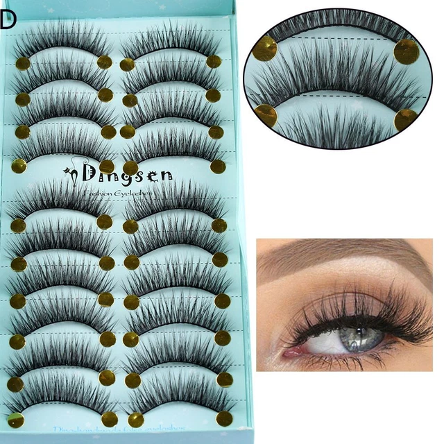Hanmdade 3D Faux Mink Hair Eyelashes Extension Tools False Eyelashes Thick Long