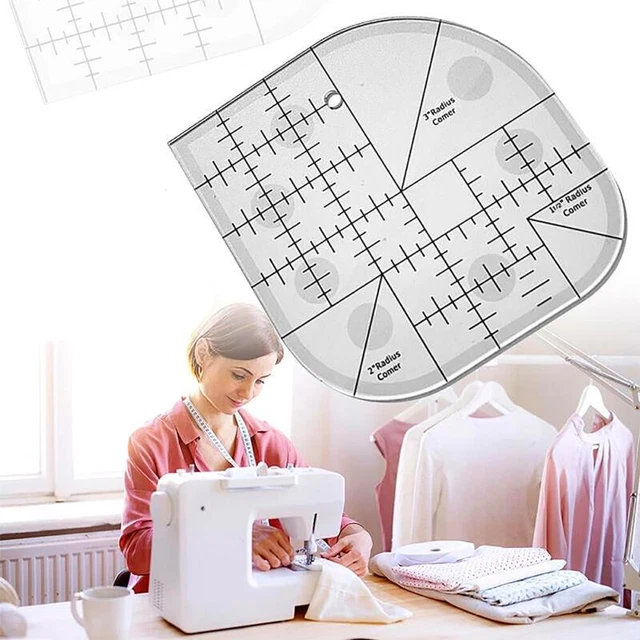 Acryl-Näh-/Patchwork-Lineal – Werkzeug mit gebogenen Ecken für Handarbeiten