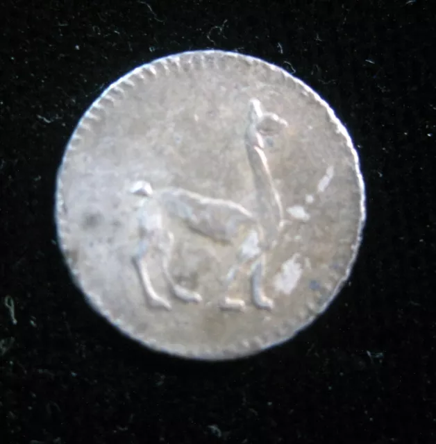 Peru 1/4 Real 1855 Silver Km:143 Quartillo Lima Peruana Llama 0266# Money Coin