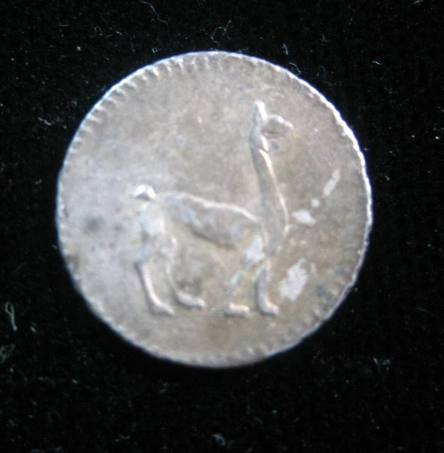 Peru 1/4 Real 1855 Silver Km:143 Quartillo Lima Peruana Llama 0266# Money Coin
