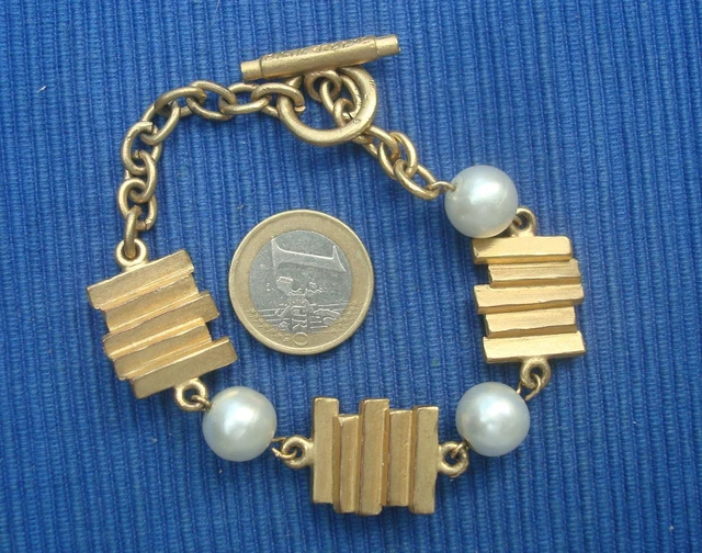 Bracelet Manchette Biche De Bere Doré - Bijou Vintage Créateur Français, Occasion Très Bon état