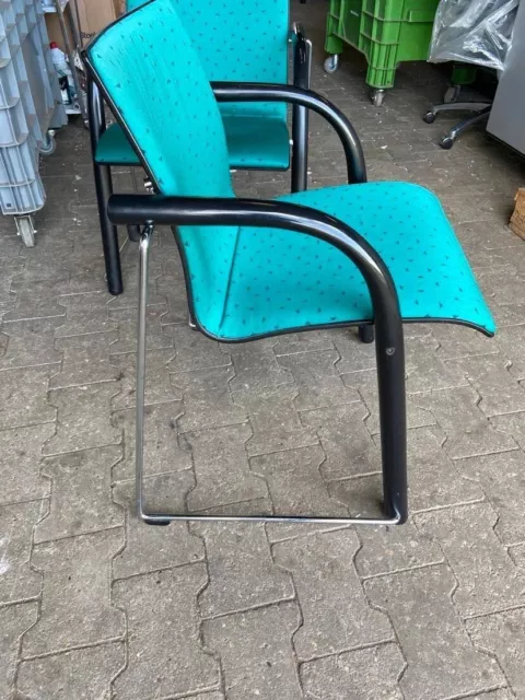 3 Thonet S 320 - Wulf Schneider Stoff Grün Gestell Chrom