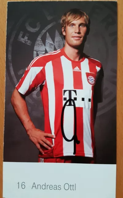 Andreas Ottl Autogrammkarte mit original Unterschrift Saison 2010/11 FC Bayern