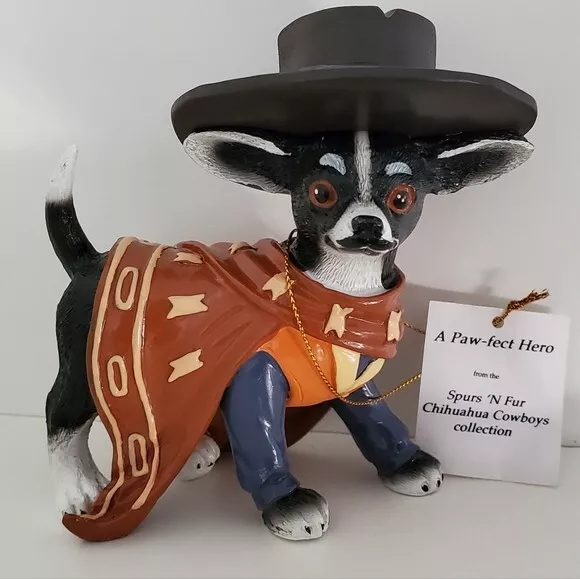 Lot of 2 Hamilton Collection Figurines from "Spurs N' Fur Chihuahua Cowboys"
