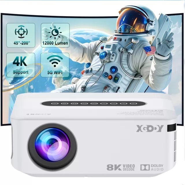 Portable HD 4K Projector Android 2.4G/5G WiFi Beamer Movie Home Theater TV Spiel