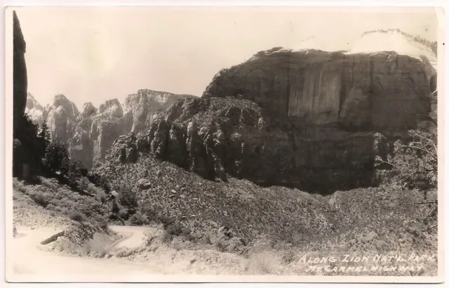 Postcard RPPC UT Zion National Park, Mt Mount Carmel Highway, Kane County Utah