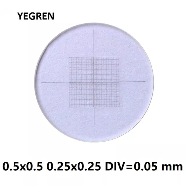 DIV 0.05mm Microscope Eyepiece Micrometer Grid Net Measuring Cross Ruler Reticle