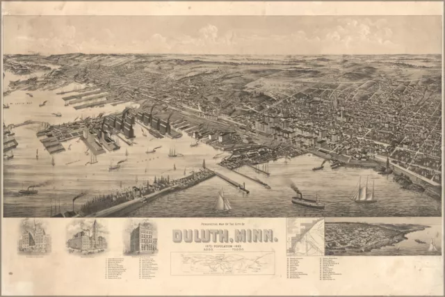 Poster, Many Sizes; Birdseye View Map Of Duluth Minnesota 1893