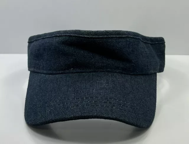 Blank Blue Denim Visor Cap Hat Adjustable Adult