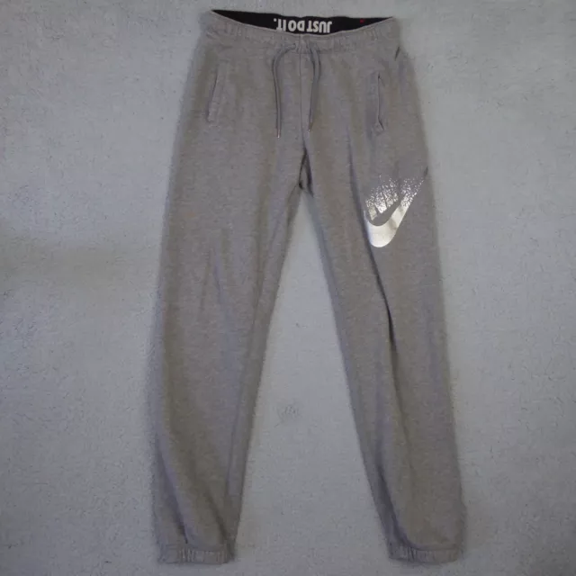 Nike Joggers Womens Small Gray Rally Metal Loose Sweatpants Fold Down Waist