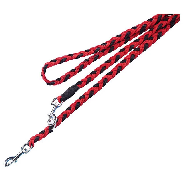 Nobby Hunde Führleine geflochten rot/schwarz, diverse Größen, NEU