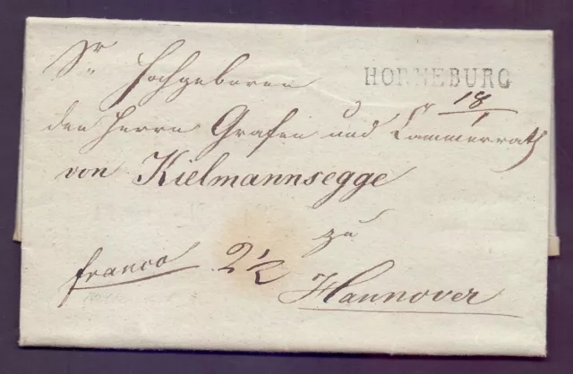Pre-philic letter folding letter 1841 with stamp HORNEBURG to Hanover (721)