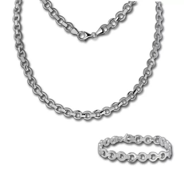 SilberDream Collier & Armband matt rund Silber Schmuck Set für Damen SDS439J