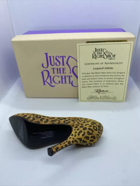 Just The Right Shoe By Raine “Leopard Stiletto” Boxed COA 3