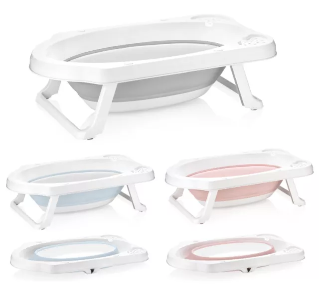Vasca da bagno pieghevole per bambini 33 L supporto doccia bambini cassaforte plastica grigio/rosa/blu