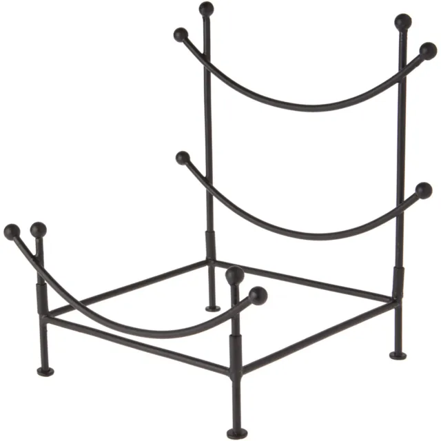 Bard's Black Wrought Iron Bowl or Deep Platter Stand, 11.5" H x 10.5" W x 8" D