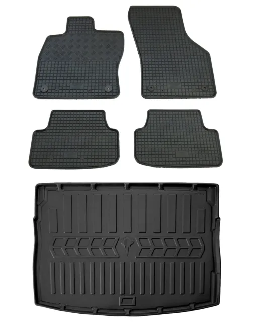 Gummi Fußmatten Kofferraumwanne für VW Golf 7 2012-2020 Gummimatten Set
