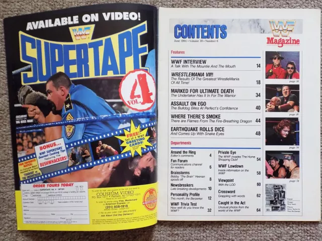 Wwf Magazine June 1991 Wrestling Wwe Wcw Wrestlemania Vii Results 2