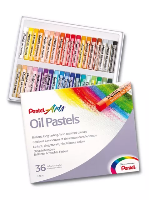 Pentel Pastel Al Óleo Artista Pasteles - Pack De 36 Colores Vivos