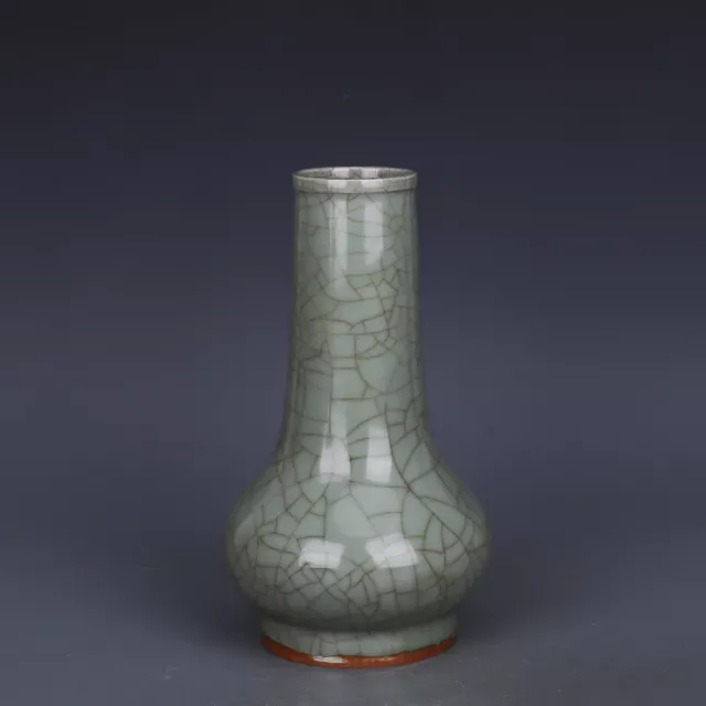 9.1" Collect Chinese Song Porcelain Longquan Kiln Lavender Grey Glaze Vase