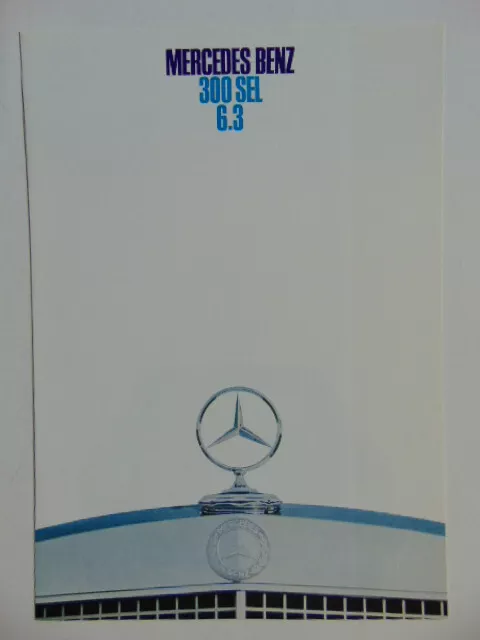 Original 1968 Mercedes Benz 300SEL 6.3 Brochure - W109 Chassis, German Version