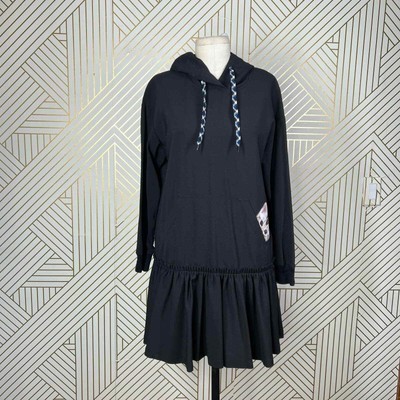 PAUL & JOE SISTER Hoodie Dress Kitty Pocket in Black Size 36 / US 4