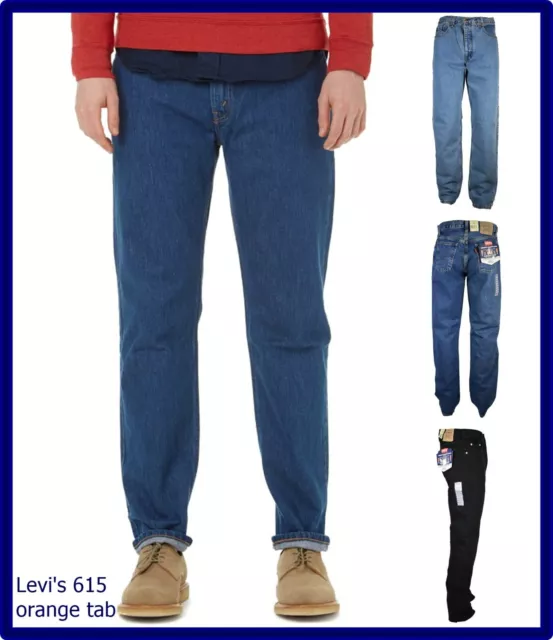 levis 615 orange tab jeans uomo levi's vita alta gamba dritta nuovi w32 w33 w34