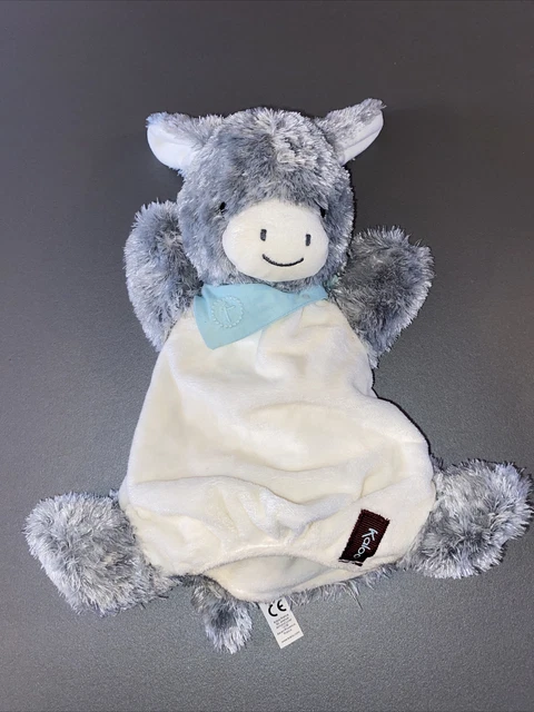 DOUDOU PLAT MARIONNETTE KALOO ANE REGLISS GRIS BLANC BANDANA BLEU neuf