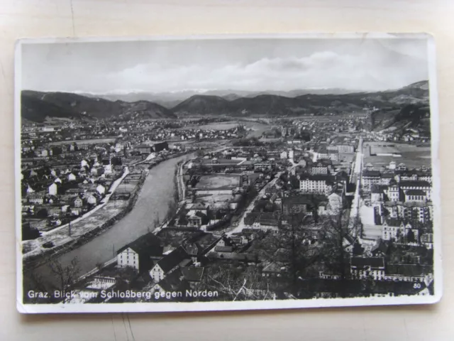 Steiermark Original  Feldpost AK  Graz  Blick vom Schloßberg  um  1940