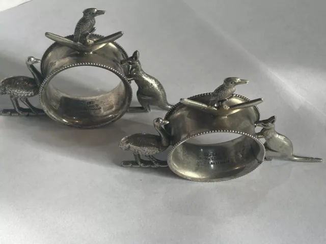 Antique Australian Dunklings EPNS Figural Napkin Rings