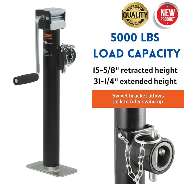 SWIVEL TRAILER JACK for Parking Loading Car Hauler Stabilizer Weld on