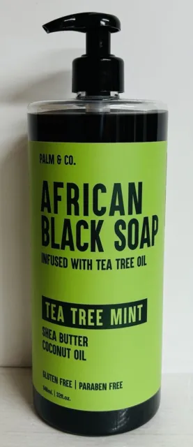 Palm & Co. ~ Árbol de té como nuevo lavado corporal con manteca de karité y aceite de coco 32 oz