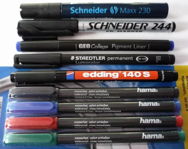 CD DVD Pen Lápiz de Papel Schneider Staedtler Edding Hama Marcador Overhead