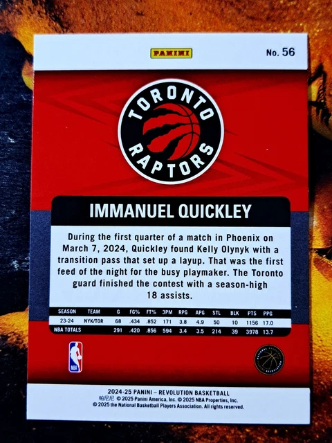 2024-25 PANINI REVOLUTION #56 Immanuel Quickley $1.95 - PicClick AU