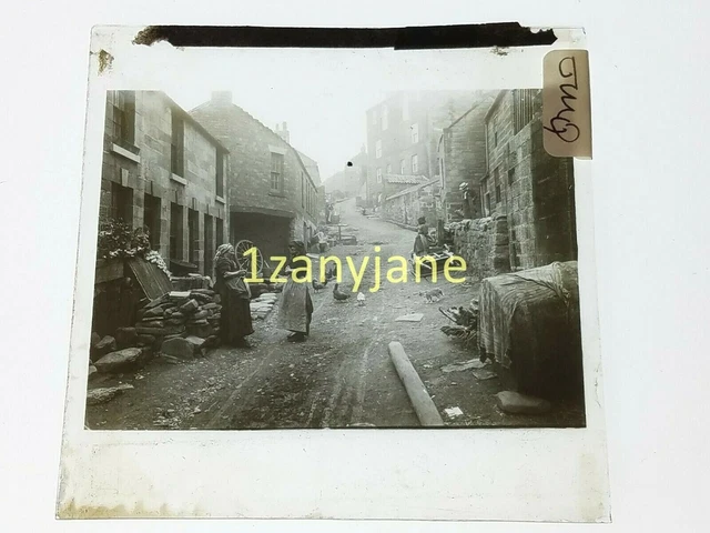Glass Magic Lantern Slide JMQ SLIDE BACK STREETS AND NEIGHBORS CHEST STREET