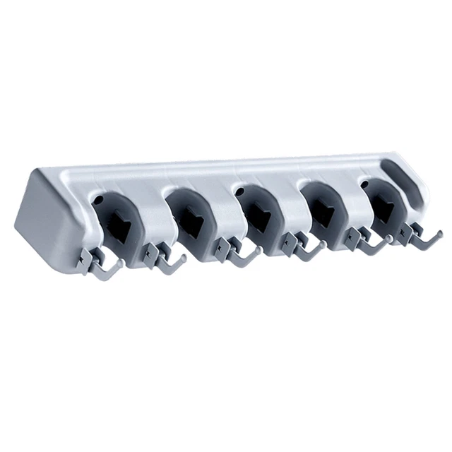 5 porte-balais avec vis, 5 autocollants sans clous, Support mural pour 5 porte-balais avec vis, 5 autocollants sans clous, Support mural pour