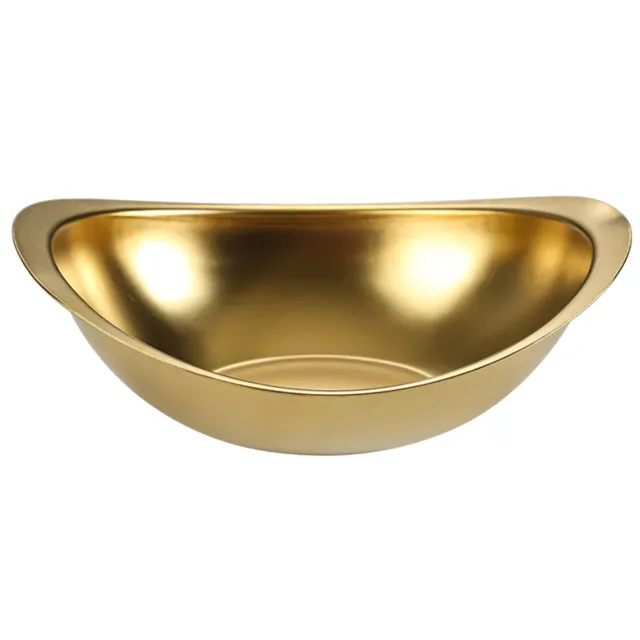 Serving Plate Mirror Surface Anti-scratch Daily Use Large Smooth Rice Bowl Oval
