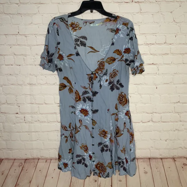 Kimchi Blue Urban Outfitters Womens Floral Button Down Mini Flared Dress Size M