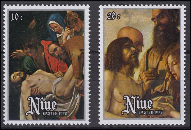 Niue: Easter & Ostern 1978 Gemälde im Vatikan Auferstehung Christus, 2 Werte **
