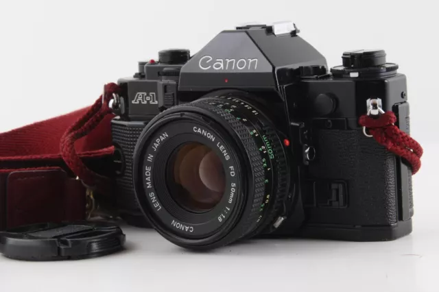 Autocollant EXC 】 Canon A-1 Reflex 35mm Caméra à Film + Neuf Fd 50mm F/1.8 Verre