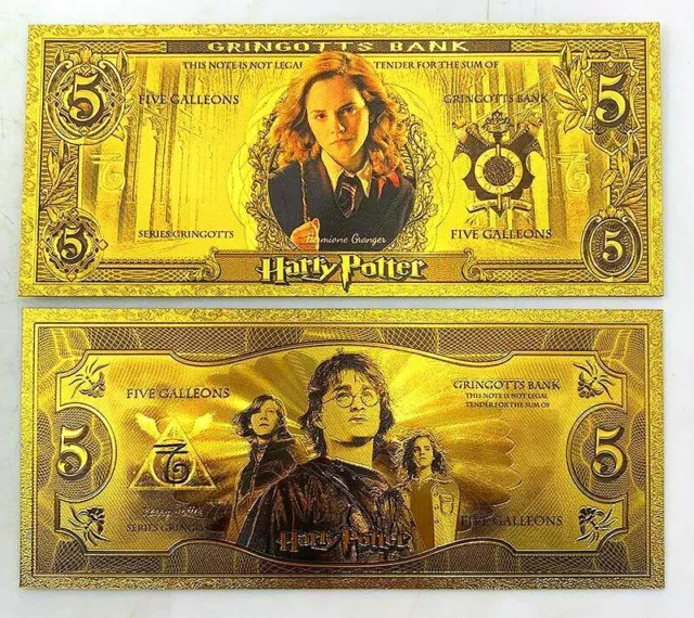 ★★ Billet Polymer " Or " Special Harry Potter / Hermione Granger 5 Galleons ★★ A