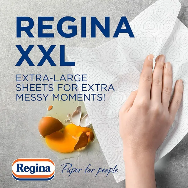Regina XXL Kitchen Roll 2 OR 8 Rolls Extra Large Paper Towel Absorbent Sheets !! 2