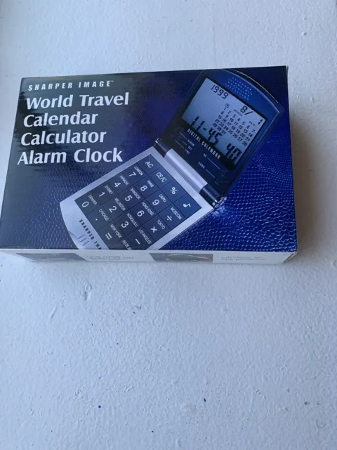 Sharper Image World Travel Calendar Calculator Alarm Clock New/ Open box