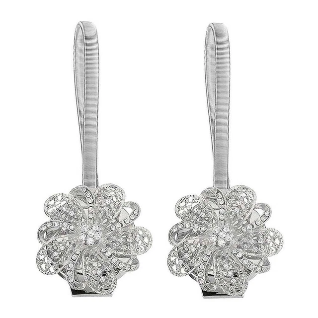 2pcs Magnetic Curtain Tiebacks Crystal Tie Backs Buckle Clips