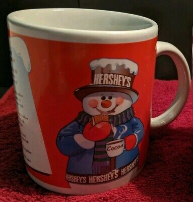 Red Hersheys Cocoa Mugs with Smores Recipe Snowman Houston Harvest Gifts 31514