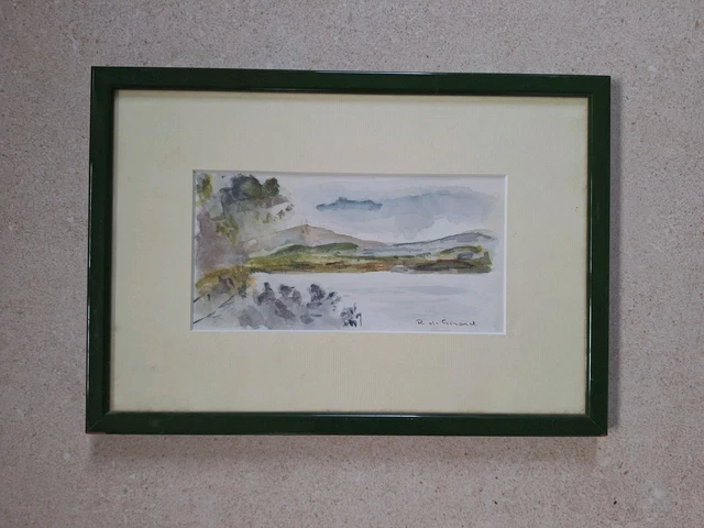 Peinture à L'huile Ancienne Encadrée Signée - Paysage - Décoration Vintage