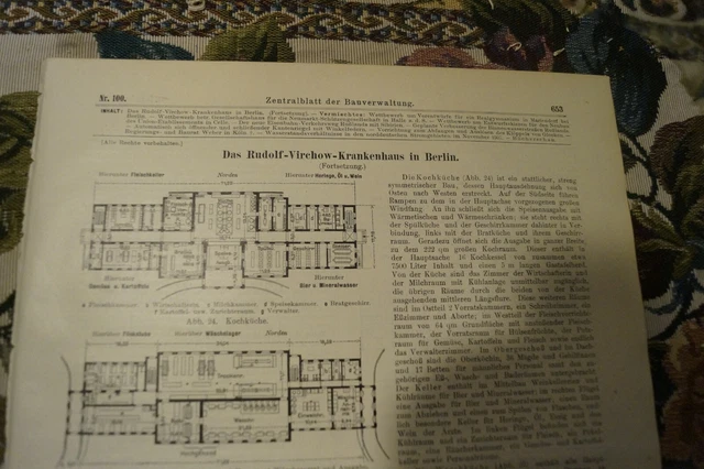 1907 Bauverwaltung 100 Virchow Krankenhaus Berlin 3