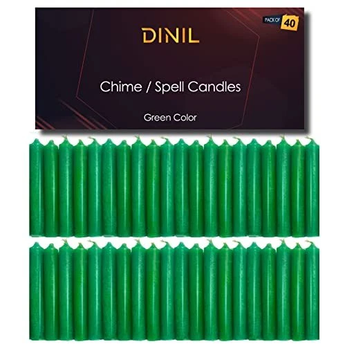 40 Green Spell and Chime Candles for Rituals Birthdays Altar