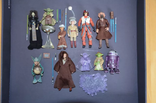 Hasbro Star Wars 11 Figuren vollständig+Zubehör Sammlerauflsg.